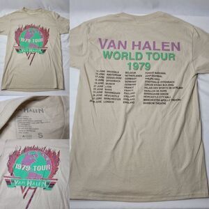 NEW S VAN HALEN 1979 BAND TOUR CONCERT CITIES CITY BACK GRAPHIC TSHIRT SMALL NWT